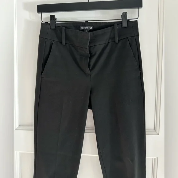 J Crew Mercantile Slim-fit full-length trouser pants black size 0 - Picture 2 of 10